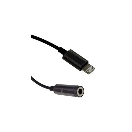 Cable Wholesale Apple Authorized Lightning Male to 3.5mm Adapter Cable, 3 inch, Black 30U2-15503